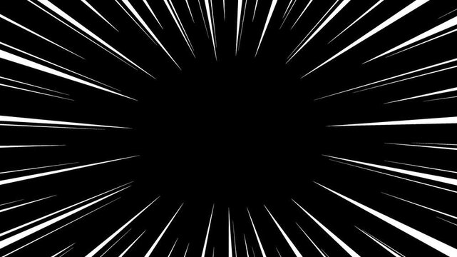 Radial burst anime speed lines with alpha channel, visual effect.
