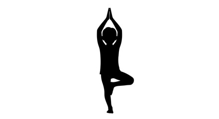 Fototapeta premium Person practices yoga in tree pose outdoors byo 77