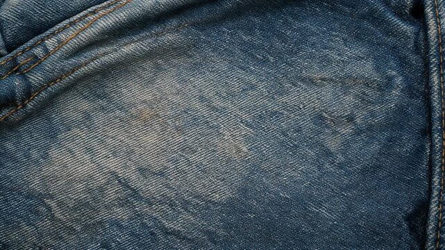 Closeup of faded denim jeans fabric.