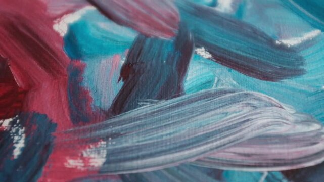 Green and dusty pink acrylic abstract painting. Rough paint brush strokes on canvas. Modern oil painting background. Aesthetic look trendy oil painting. 