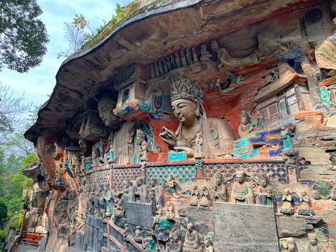 The stunning Buddhist sculptural art at Dazu Rock Carvings, Baoding Mountain, Chongqing, China