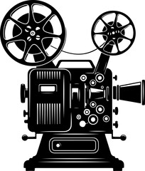 Naklejka premium Film projector silhouette vector illustration