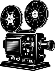 Naklejka premium Film projector silhouette vector illustration