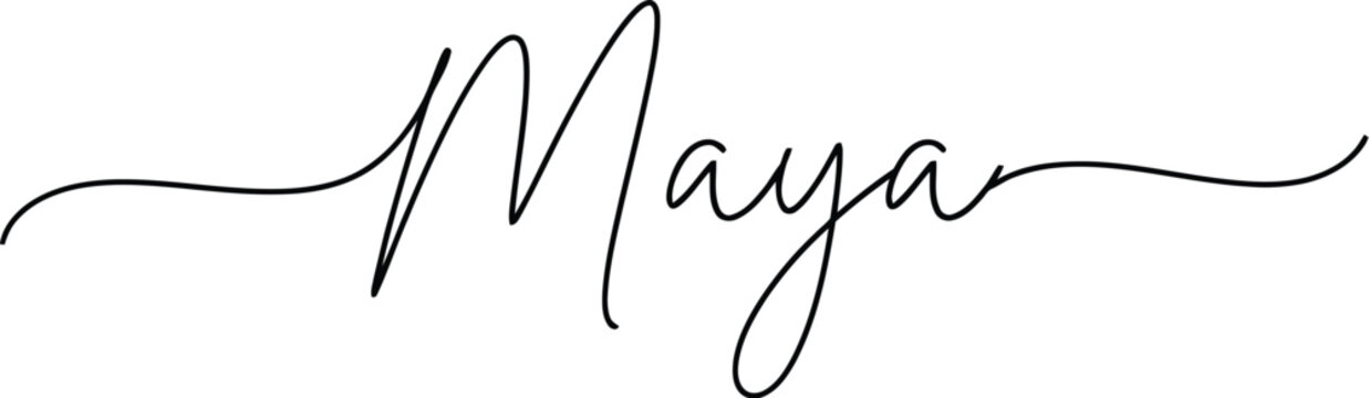 A beautiful and elegant signature with the name Mayan in cursive script