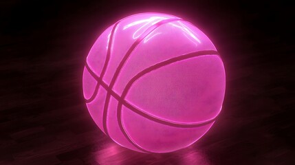 Fototapeta premium Glowing pink basketball image