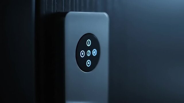 Smart Home Security System Activation on Modern Digital Door Lock in Indoor Environment with Close-Up View
