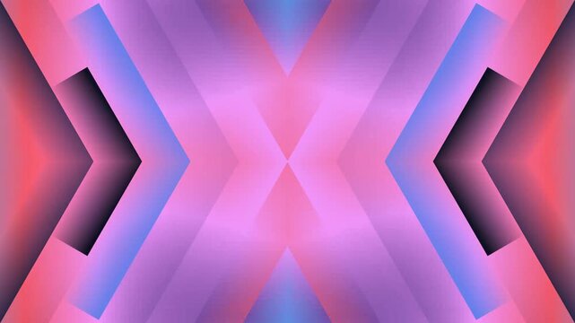 Vibrant abstract background with pink, purple, and blue geometric shapes in a symmetrical pattern