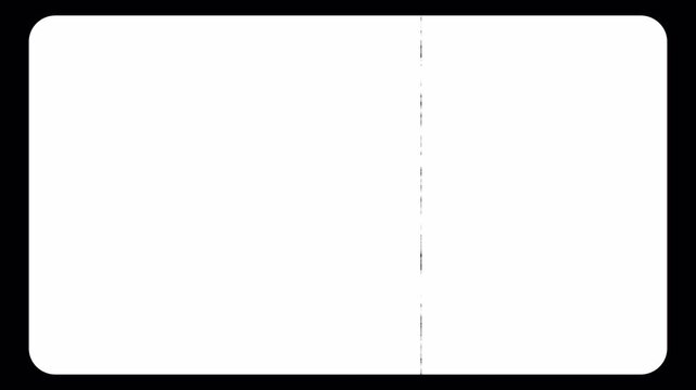 Vintage film frame overlay with rounded corners and moving vertical scratches for retro editing