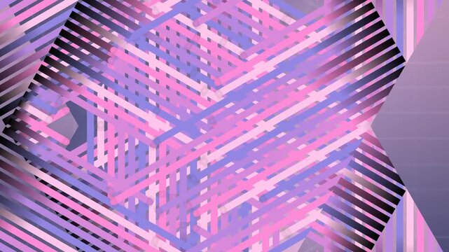 Close-up of a vibrant pink and purple circuit board pattern with neon lights
