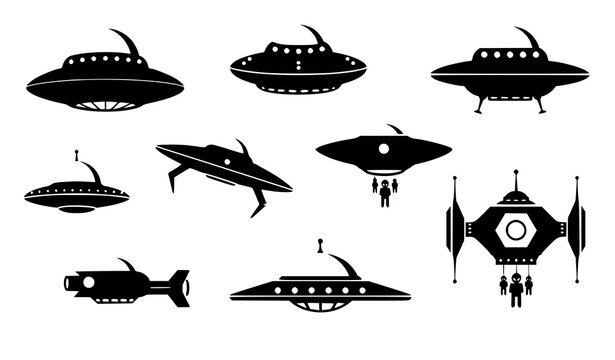 Minimal alien UFO vector illustration clipart for print and design