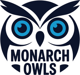 Obraz premium Monarch owls emblem logo animal graphic design sport team mascot illustration