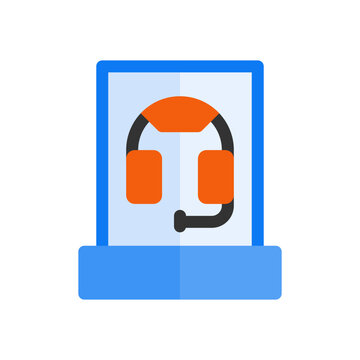 interpreter booth flat icon illustration