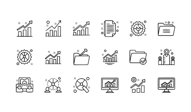 Thin outline dotted business, tech, and AI vector icon set isolated on transparent background