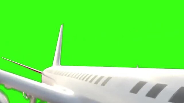 Airplane Flying on Green Screen Video Background for Professional VFX, Chroma Key and Compositing Video Footage