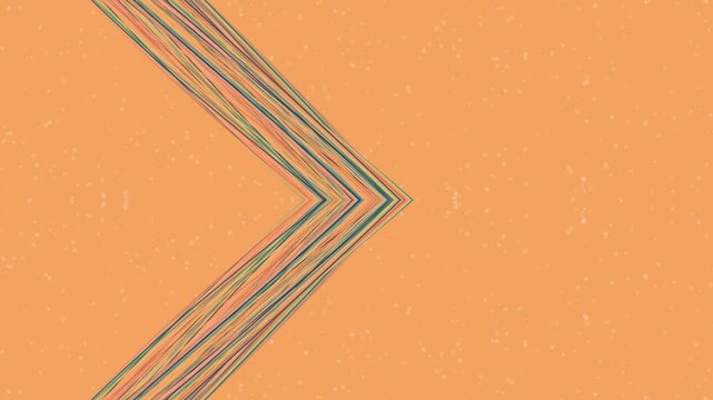 Geometric pattern of multiple parallel lines converging in an orange background