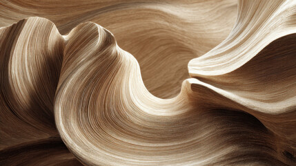 Obraz premium Abstract flowing wood grain texture with warm, inviting tones and a cozy atmosphere. The intricate patterns of natural wood grain create sense of depth movement, evoking feeling of warmth tranquility