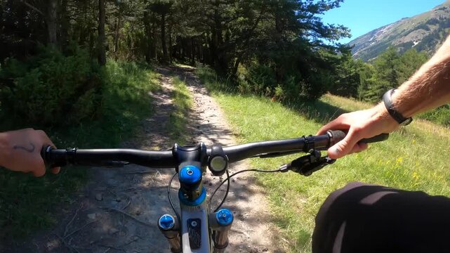 POV vtt descente sur single tracks