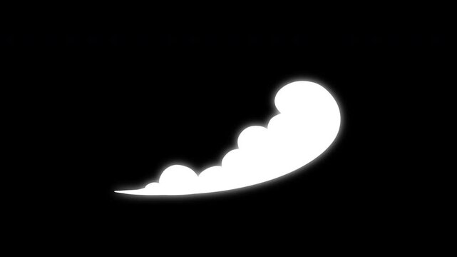 Cartoon Smoke 2d animated on transparent background