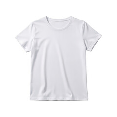 Naklejka premium Simple white t-shirt with classic crew neck isolated on transparent background