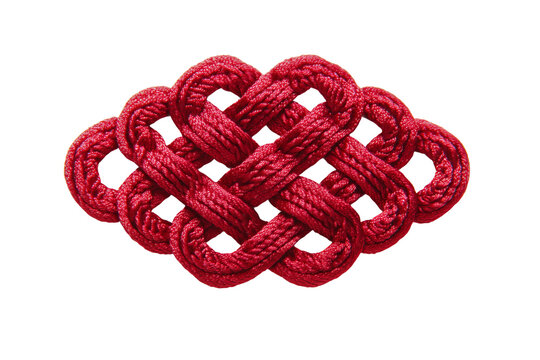 Classic Chinese knot symbolizing prosperity isolated on transparent background