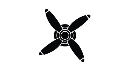 Simple black and white illustration of an airplane propeller © MdSamsuzzaman
