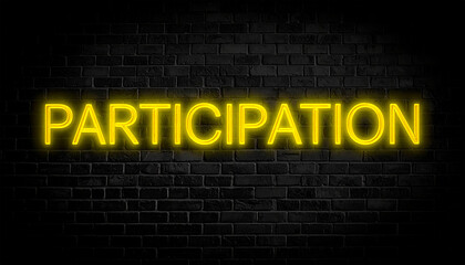 Obraz premium Leuchtende gelbe Neonschrift 