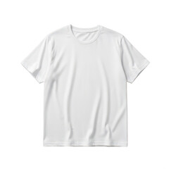 Fototapeta premium Simple white crew neck t-shirt on plain background isolated on transparent background