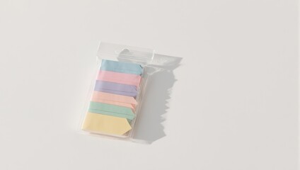 Pastel Colored Chalk Stacked in a Clear Plastic Bag.