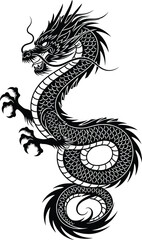 Black dragon vector illustration