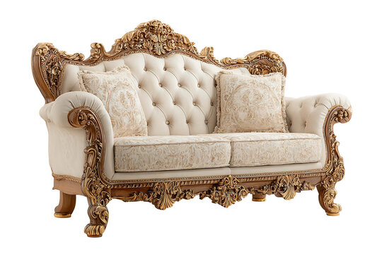Traditional Chinioti wooden furniture with detailed craftsmanship isolated on transparent background