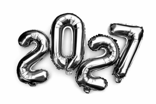 There are 2027 balloons on a white background.
