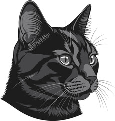 Black cat head vector illustration © artisyancanvas