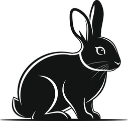 Fototapeta premium Black rabbit icon