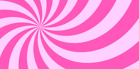 Swirl candy spiral backdrop with cream and strawberry whirlpool creates a retro Y2K vortex. Pink whirlpool bg. Psychedelic radial pattern with pastel pink twirls and vintage circus vibes.
