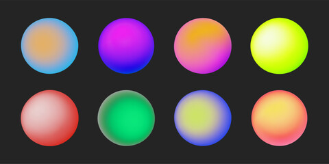 3d sphere gradient color background hologram rainbow circle icon ball.