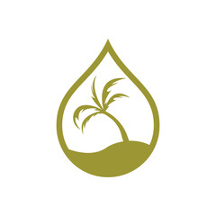 Palm oil logo vector flat design template