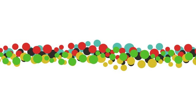 A stream of colored, densely packed atoms or molecules moves across the screen.