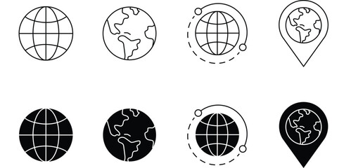 World Globe Line Icon Vector © Ibrahimkhalil24bd