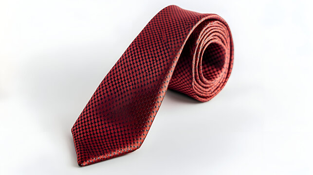 red tie on white background