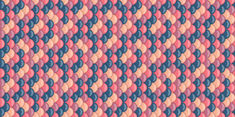 Abstract pastel pink, coral, and blue scale pattern.  Perfect for textile design, website backgrounds, or adding a touch of whimsical elegance to any project. © Olena