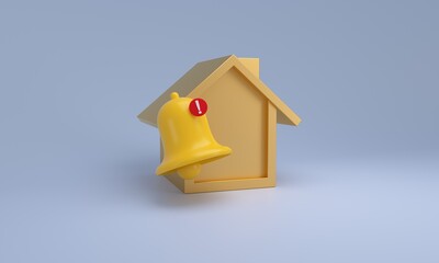 House symbol with real estate notification bell