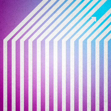 Arrow indicating growth and standing out in vaporwave abstract background