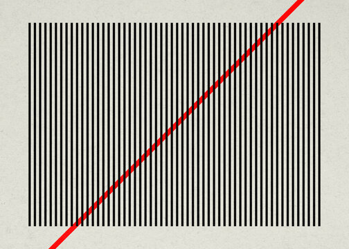 Minimal abstract geometric pattern with black lines and red diagonal