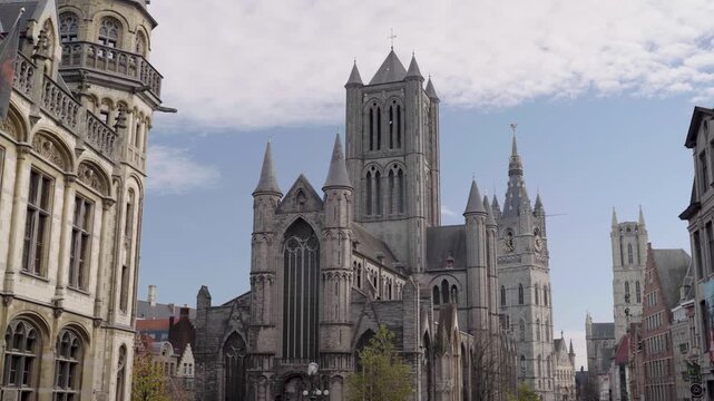 Saint Nicholas' Church and Belfry of Ghent Belgium