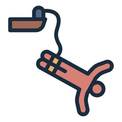bungee jumping filled line icon. rope freefall jump. adrenaline rush. extreme sport © andinur