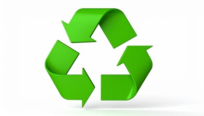 Obraz premium A green recycling loop of three arrows forms continuous cycle, symbolizing sustainability, renewal, and eco‑friendly responsibility through reduce, reuse, and recycle principles.