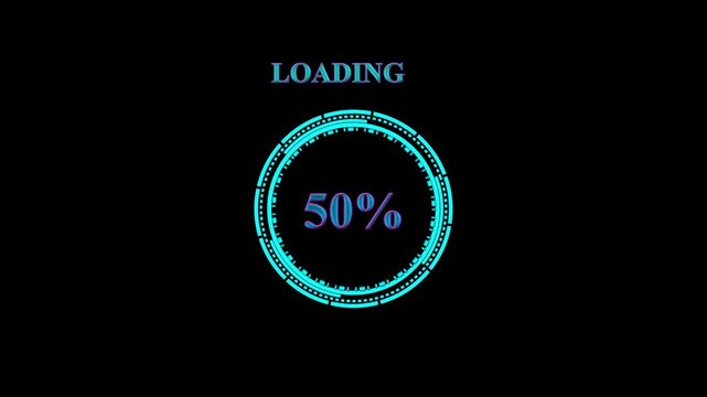 Loading circle 0 to 100 percent file download complete background ck animation video