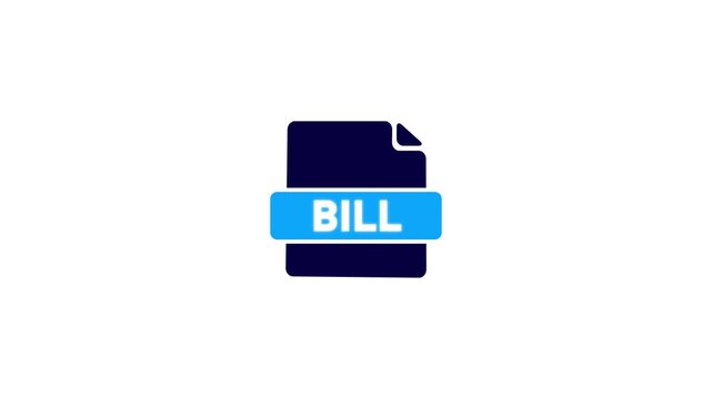 Dark blue document icon with blue horizontal band labeled BIL on white background bill file