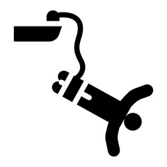 bungee jumping glyph icon. rope freefall jump. adrenaline rush. extreme sport © andinur