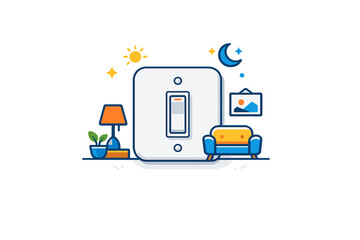 Light switch plate presenting a clean interior detail that reflects modern home design and everyday functionality. A simple and balanced